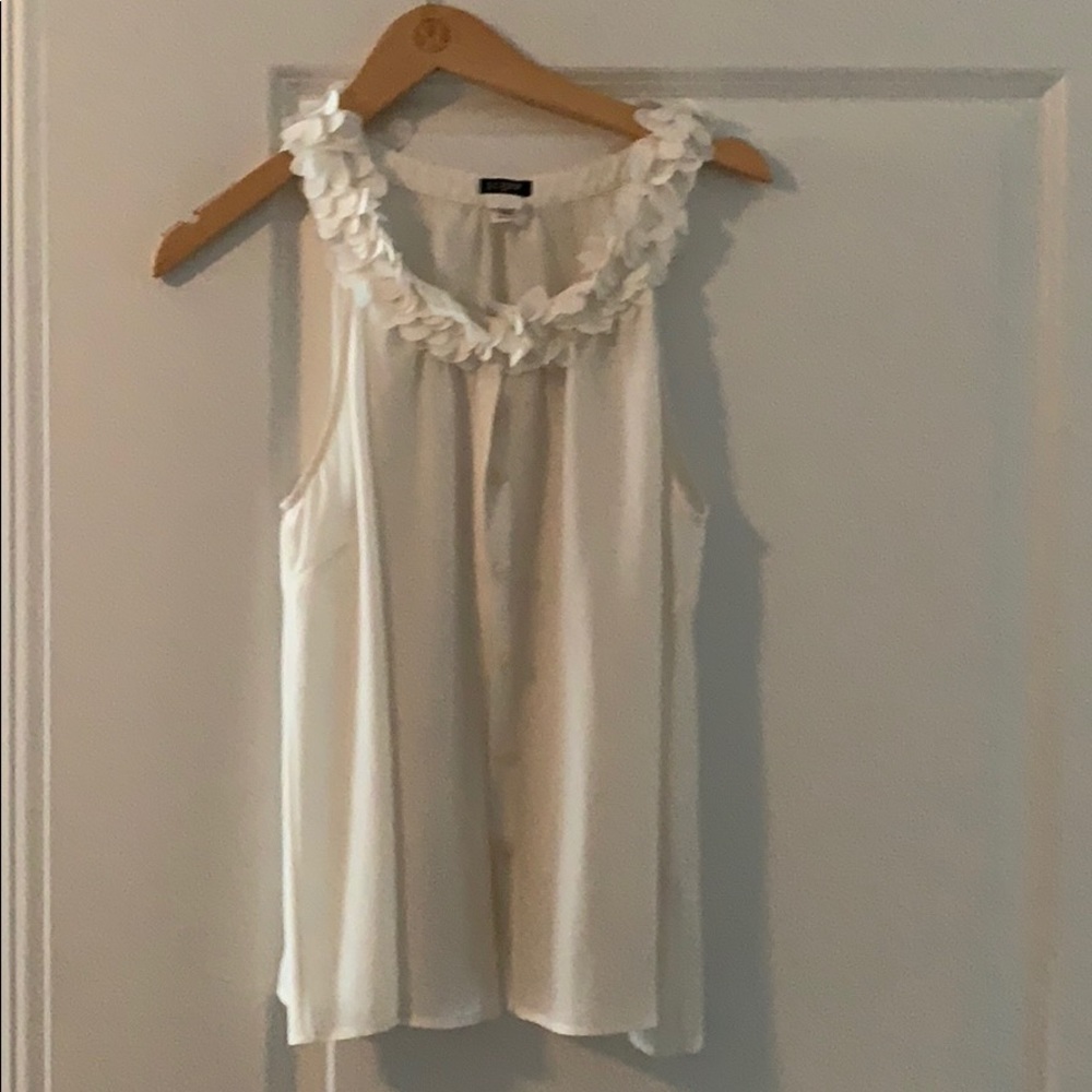 j. crew wilke tank with ruffle neck detail